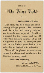 The Village Vigil, Landisville, Pa., 1883