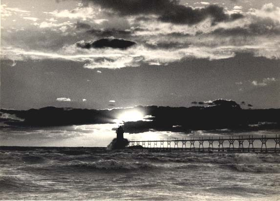 South Haven Light at Sunset