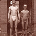 1 swimmer in a loincloth or tanga and one without, 1910'