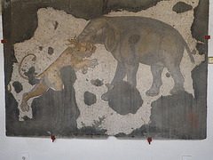Musée de la mosaïque : l'éléphant et le lion.