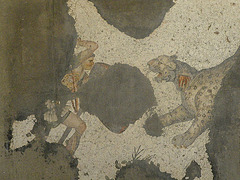 Musée de la mosaïque : gladiateur et tigre.