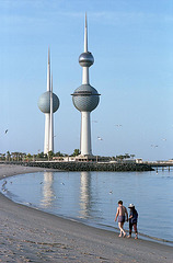 Kuwait Towers and the Persian Gulf