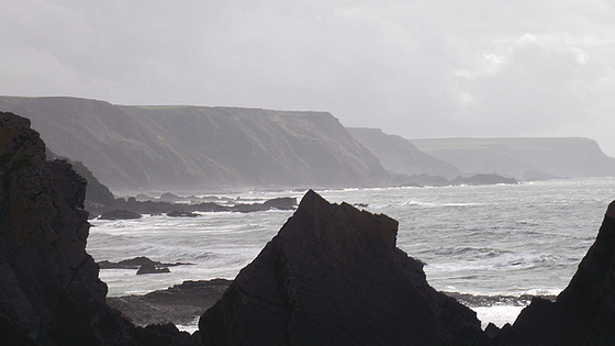 Looking down the coast towards Cornwall