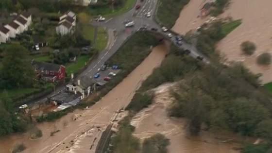 The flooded roads from Exeter to me