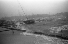 Another smashes on the breakwater