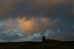 Tintagel Church at sunset