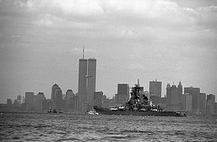 View from an aircraft carrier, New York Harbor