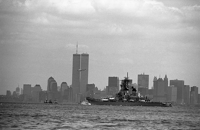 View from an aircraft carrier, New York Harbor