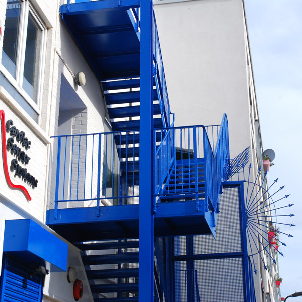 Blue stairs