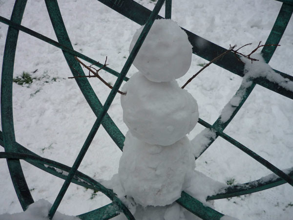 Caged snowman