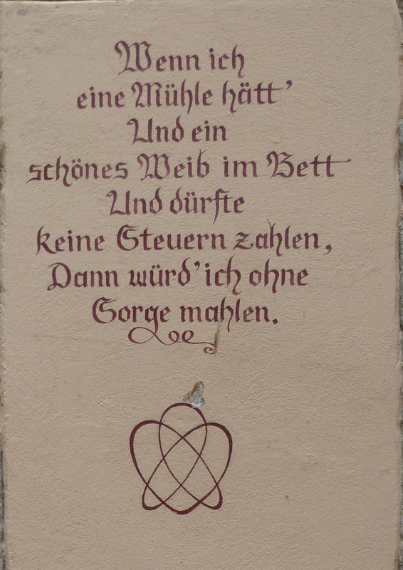 Spruch an der Mühle in Schmilka - Sachsen