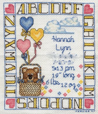 Hannah's Birth Sampler - 1997