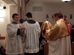 The Holy Eucharist, in the Ciborium, is venerated