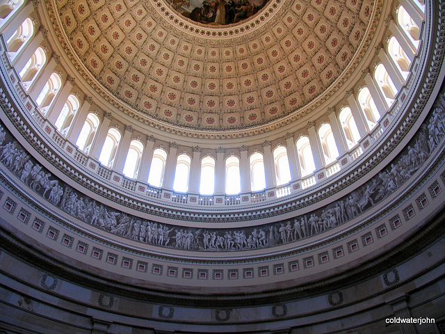 Detail of the figures surrounding the U.S. Senate Dome