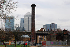 Chimney and Canary Wharf