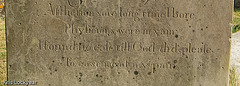 Flamstead churchyard, inscription on a gravestone.