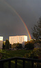 Superb rainbow over almost completely black sky