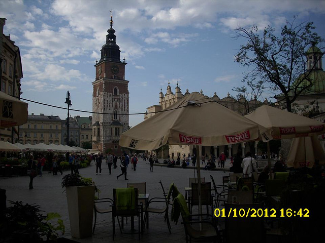 One of the many squares in Krakow