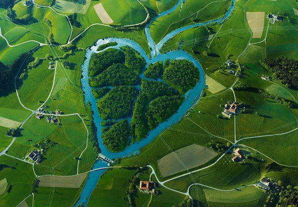 Amazing heart pattern made by rivers