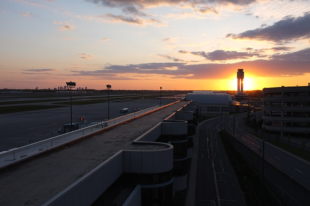 Sunset, Columbus Airport