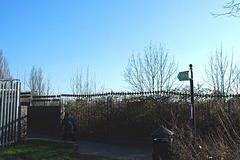 Across railway footbridge