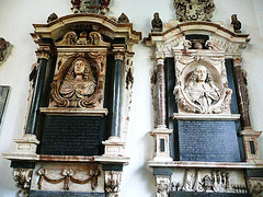 clavering church, essex, c17 tombs by marshall