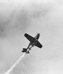 Airshow climb, with smoke