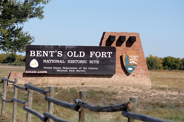 Bent's Old Fort National Historic Site Sign