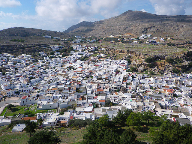 Lindos vu depuis l'acropole.