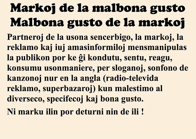 Markoj de la malbona gusto