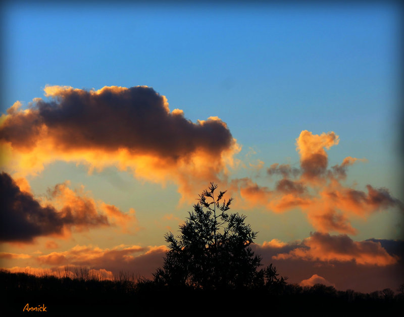 graphisme-peinture sur un ciel de campagne