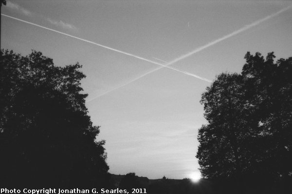 Contrails over Dresden, Saxony, Germany, 2011