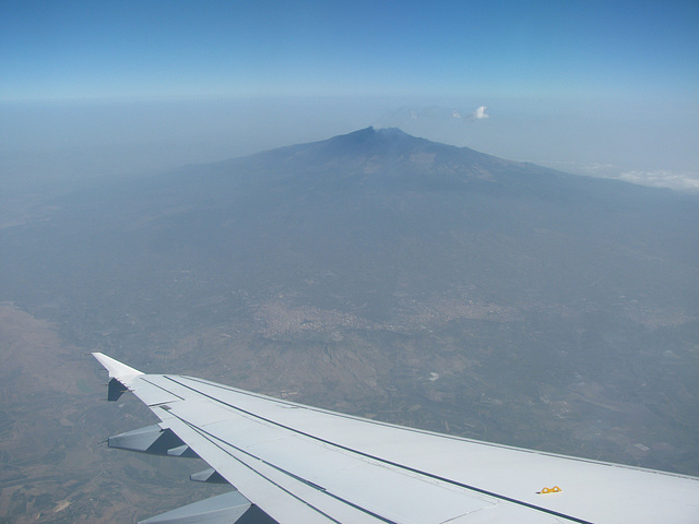 Sizilien, Ätna Anflug Catania am 11.10.2014