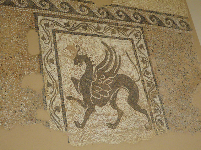 Mosaïque bichrome : griffon.