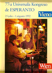 Afiŝo omaĝe al la 77-a UKo en Vieno en 1992