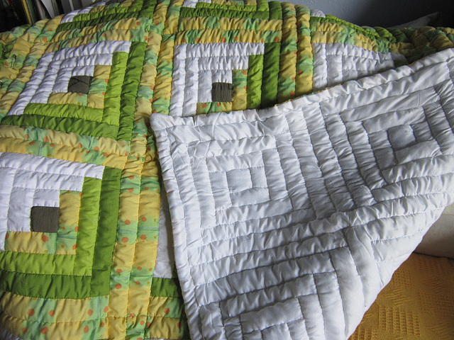 The underside of the quilt