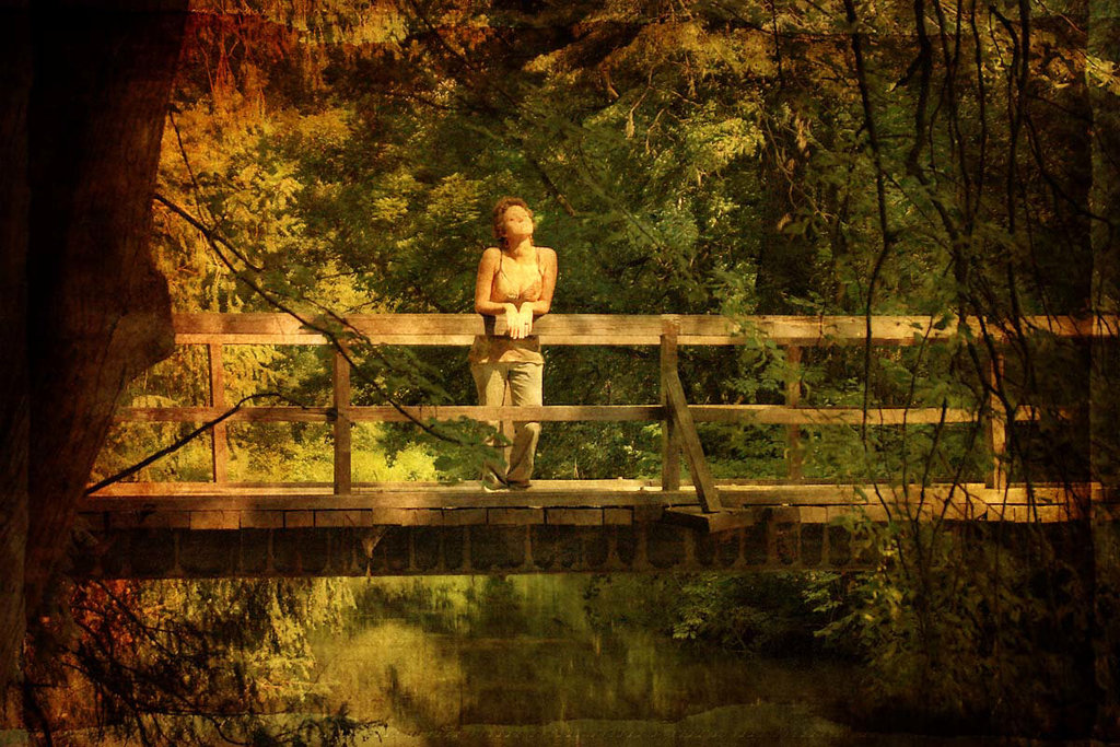 A Girl On A Footbridge