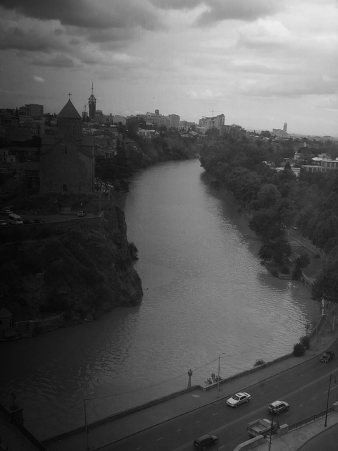 Tbilisi- Gathering Storm and Mtkvari River