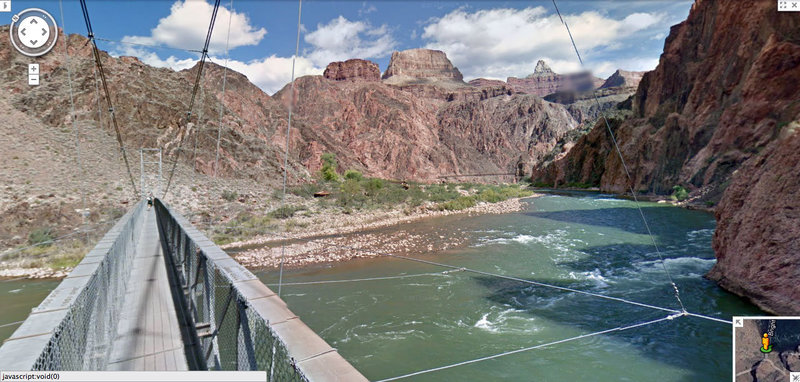 Bright Angel Trail crossing the Colorado River