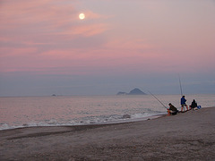 Fishermen On Pikowai Beach.
