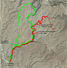 Ladder Canyon with estimated routes