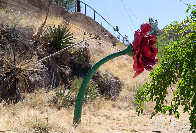 Bisbee, AZ rose sculpture (2144)