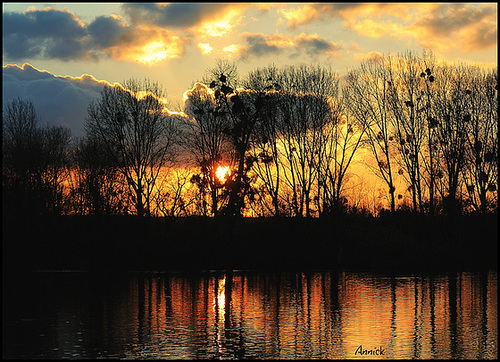 soleil couchant ce soir sur la Seine
