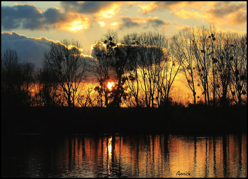 soleil couchant ce soir sur la Seine