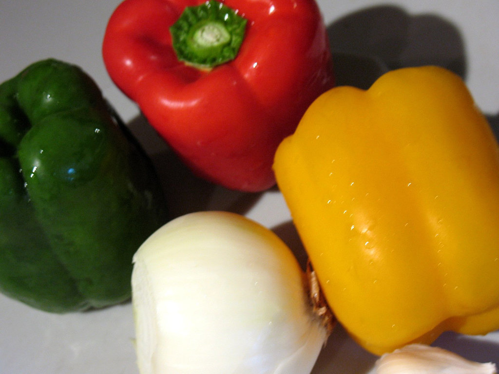 Peppers, onion and garlic....