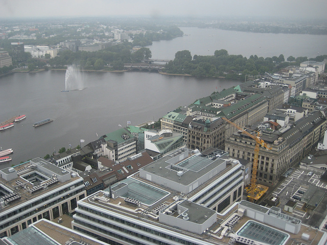 Binnenalster, Blick aus dem Turm von St. Petri