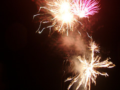 fireworks on the Waratah foreshore