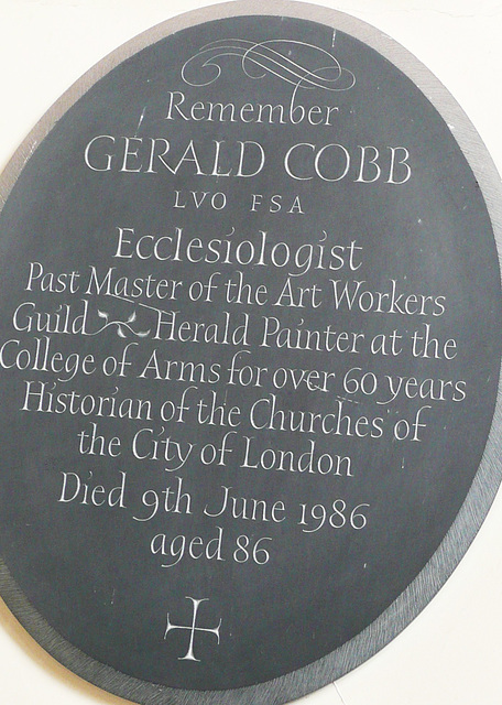 gerald cobb memorial, st. benet paul's wharf, london