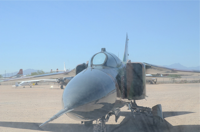 Looking at the MiG through the windshield