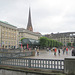 Rathausmarkt, Im Hintergrund der Kirchturm von St. Petri